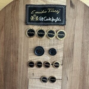 Emidio Tucci Metal Shank Buttons Replacement For Blazer Jacket 12 Buttons Patch
